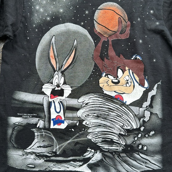 Space Jam Warner Bros. Vintage 90s Bugs Bunny Taz Long Sleeve Black Large - Picture 2 of 7
